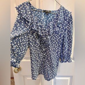 Ralph Lauren navy and white flowing top. Medium